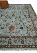 Made to Order Wool Traditional Silver and Olive  Hand knotted Oushak Area Rug