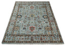 Made to Order Wool Traditional Silver and Olive  Hand knotted Oushak Area Rug