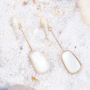 Madeleine White Mother of Pearl and Bronze Earrings