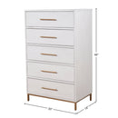 Madelyn Five Drawer Chest, White