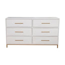 Madelyn Six Drawer Dresser, White