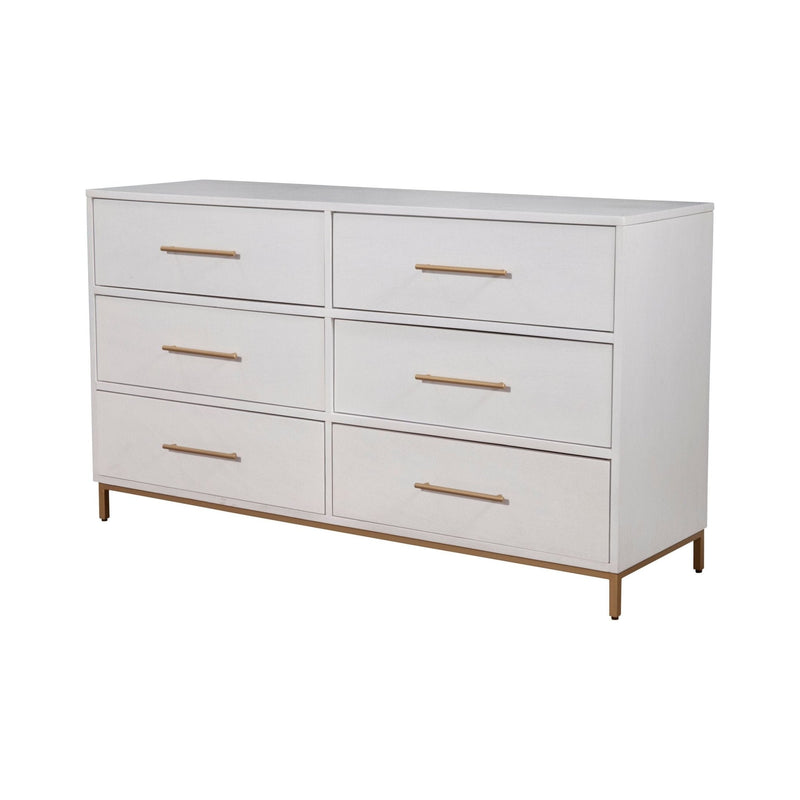 Madelyn Six Drawer Dresser, White