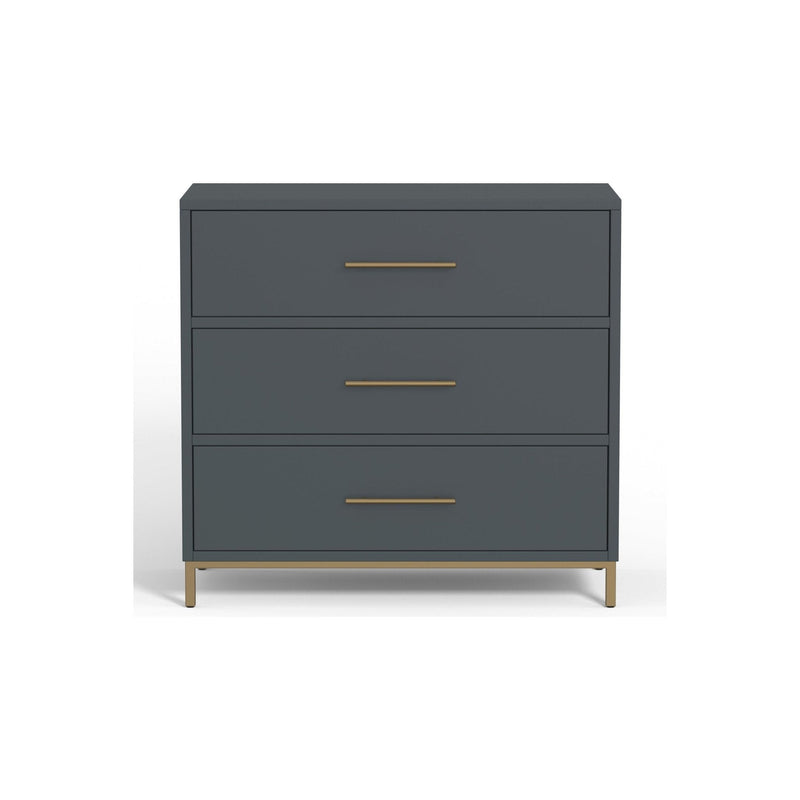 Madelyn Three Drawer Small Chest, Slate Gray