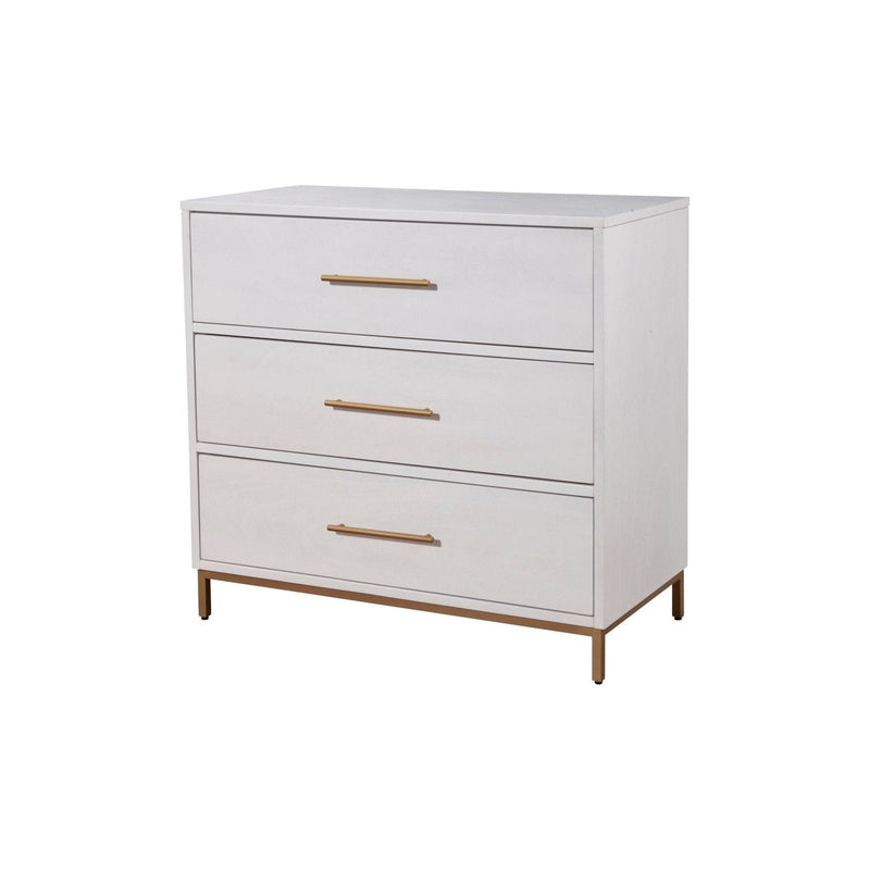 Madelyn Three Drawer Small Chest, White