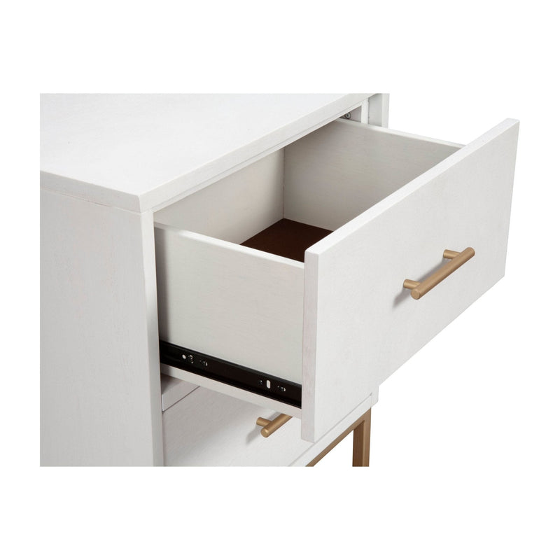 Madelyn Two Drawer Nightstand, White