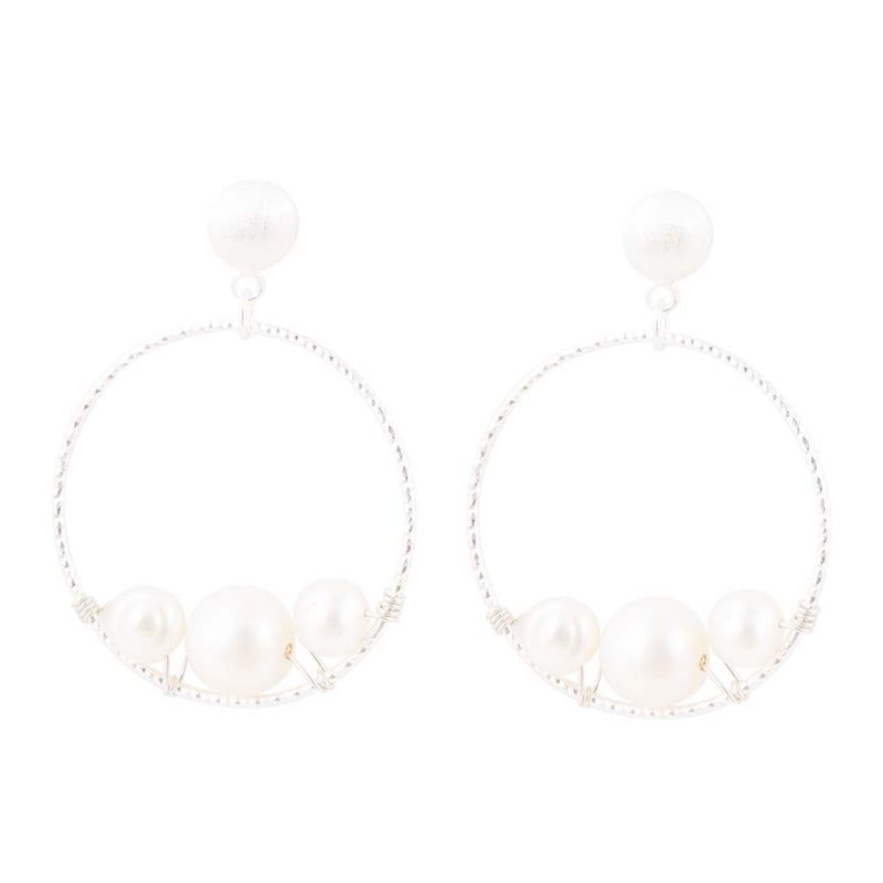 Madie Abstract Pearl and Sterling Silver Earrings