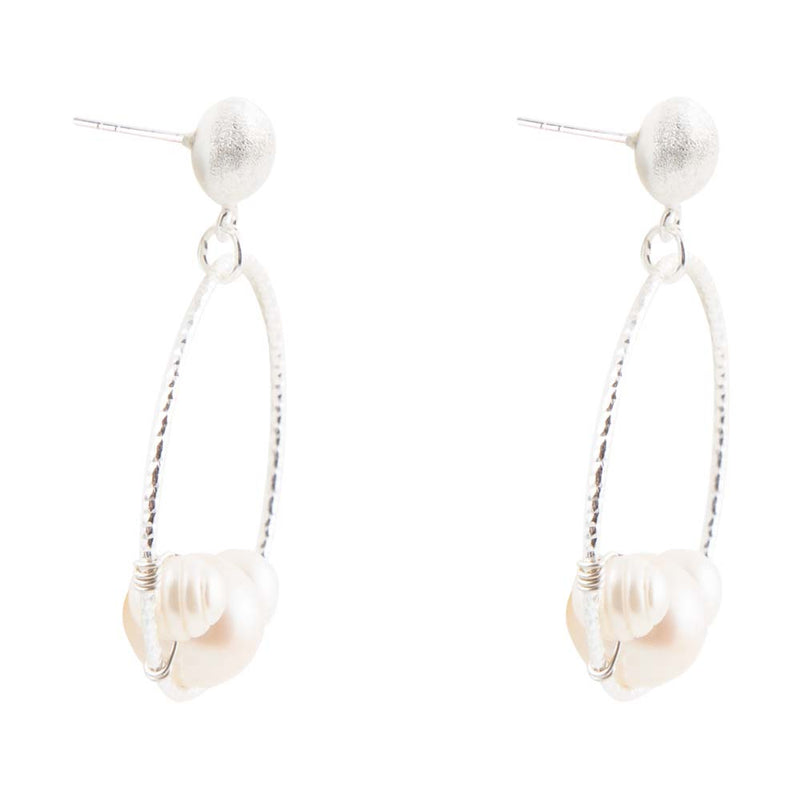 Madie Abstract Pearl and Sterling Silver Earrings