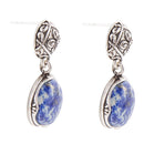 Madrid Blue Lapis Sterling Silver Post Drop Earrings