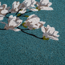 Magnolia Branch - Blue Coir Doormat