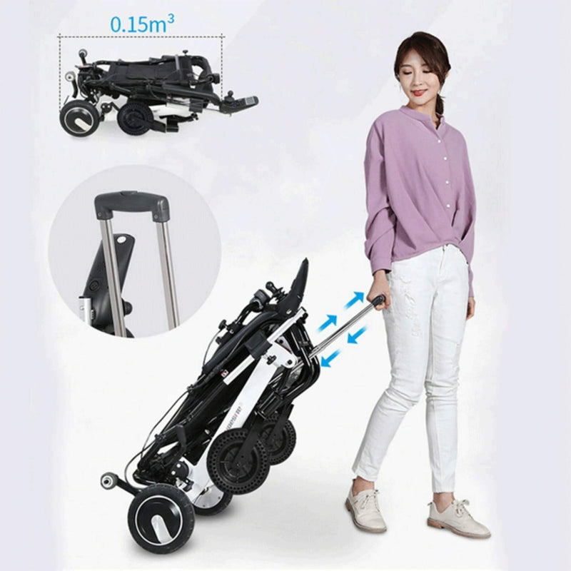 Maidesite 17.5" Wide Seat Lightweight Electric Folding Wheelchair, 500W (SAK33689)