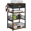 4-Tier Media Storage Tower with Drawer, Console Stand for PS5/Xbox/Switch by 2Dropme