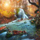 Autumnal Forest Waterfall Wall Art