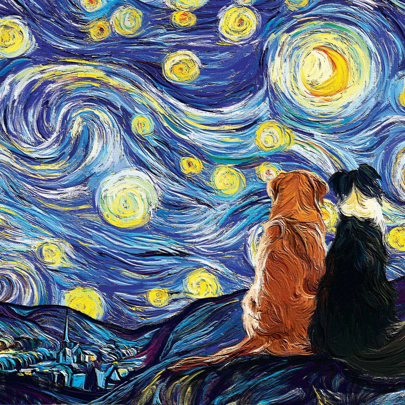 Dogs Journey Starry Night Wall Art