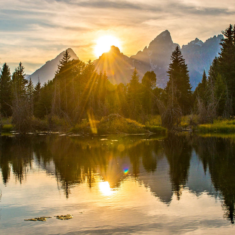 Grand Teton Dramatic Sunset Wall Art