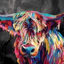 Colorful Highland Cow Wall Art
