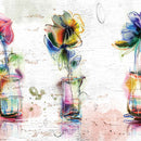 Rustic Colorful Flowers Wall Art