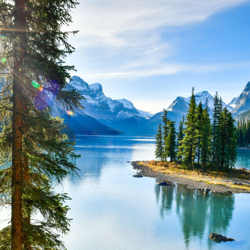 Sunny Maligne Lake Wall Art
