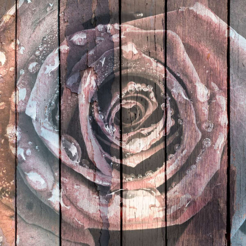 Colorful Wooden Rose Wall Art