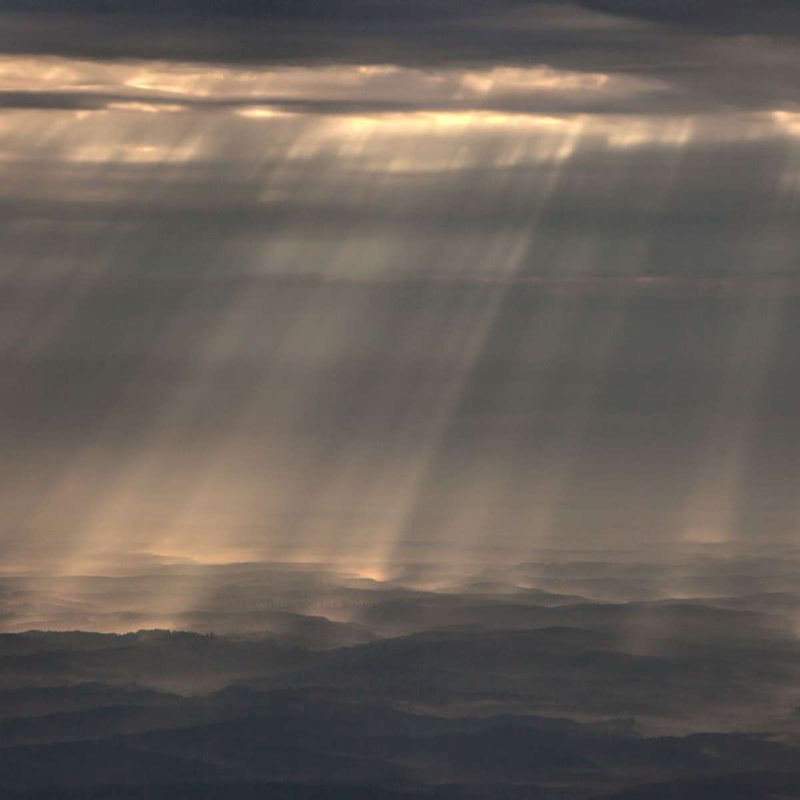 Sunrays And Cloudy Sky Wall Art