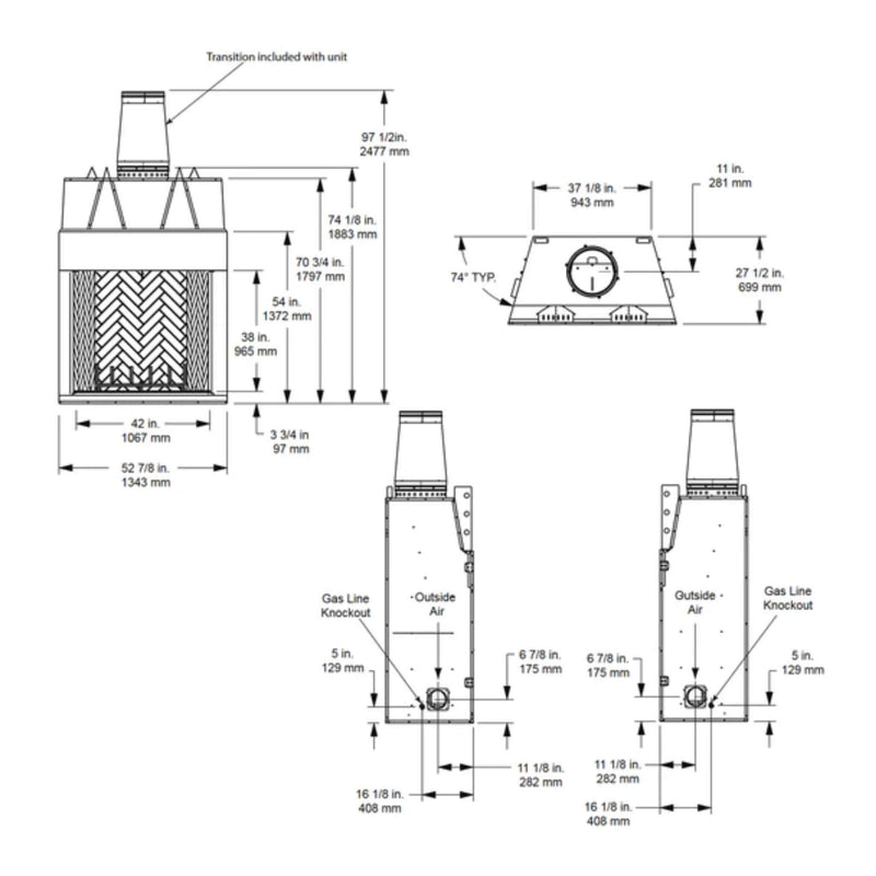 Majestic Ashland 42" Open Wood Burning Fireplace [ASH42] (SAK82429)
