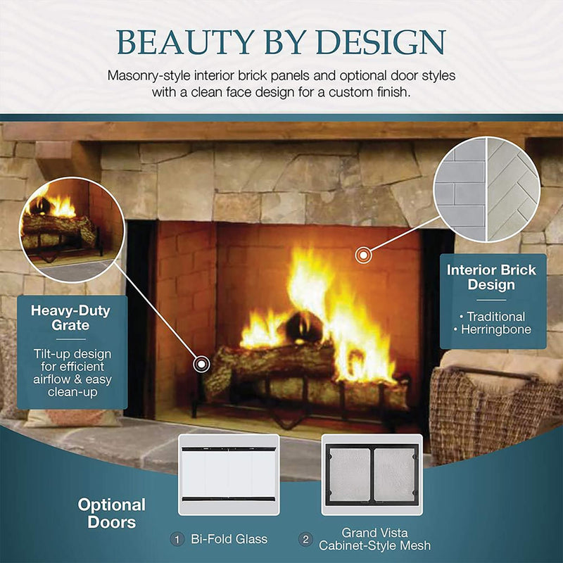 Majestic Biltmore Radiant 36" Open Wood Burning Fireplace [SB60] (SAK13487)