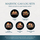 Majestic Biltmore 50-Inch Herringbone Pattern Open Wood-Burning Fireplace [SB100HB] (SAK62529)