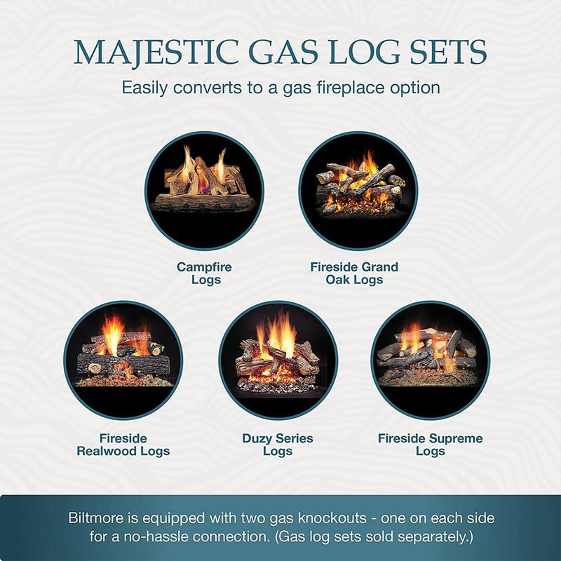 Majestic Biltmore 36" Herringbone Pattern Open Wood-Burning Fireplace [SB60HB] (SAK62147)