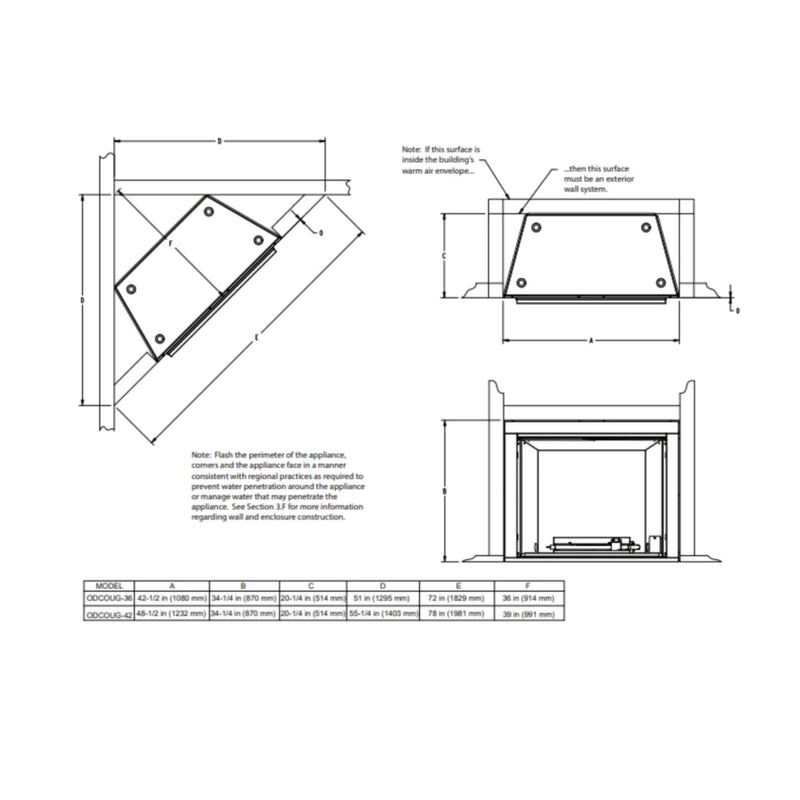 Majestic Courtyard 55K BTU 42" Traditional Outdoor Natural Gas Fireplace (No Refractory) [ODCOUG-42NR] (SAK45318)