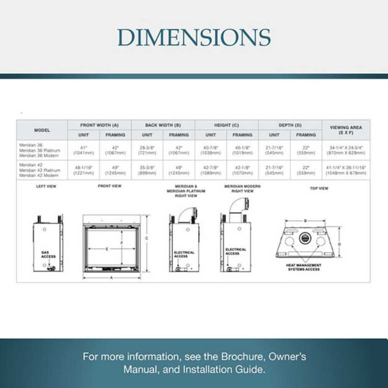 Majestic Meridian 36" Platinum Natural Gas Fireplace [MER36PN] (SAK43751)