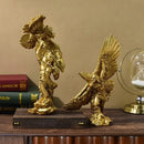 GobekUsa Gold Resin Eagle Sculpture for Office Living Room Hotel Decor