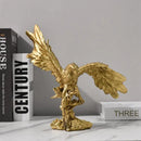 GobekUsa Gold Resin Eagle Sculpture for Office Living Room Hotel Decor