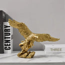 GobekUsa Gold Resin Eagle Sculpture for Office Living Room Hotel Decor
