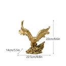 GobekUsa Gold Resin Eagle Sculpture for Office Living Room Hotel Decor