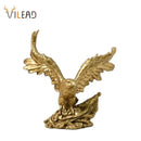 GobekUsa Gold Resin Eagle Sculpture for Office Living Room Hotel Decor