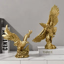 GobekUsa Gold Resin Eagle Sculpture for Office Living Room Hotel Decor