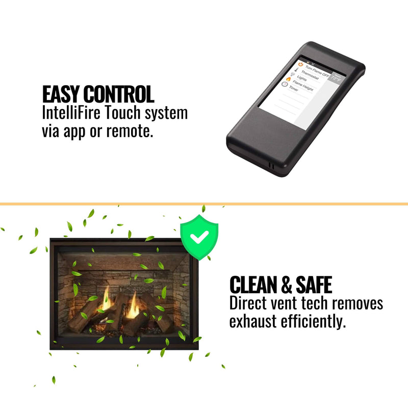 Majestic Meridian 42" Platinum Natural Gas Fireplace [MER42PN] (SAK51823)