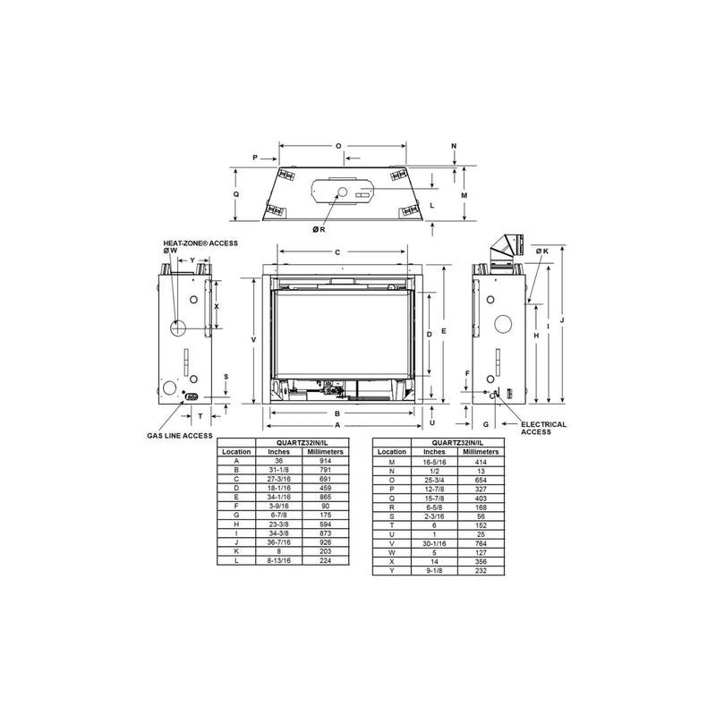 Majestic Quartz 32" Direct Vent Natural Gas Fireplace [QUARTZ32IFTN] (SAK75142)