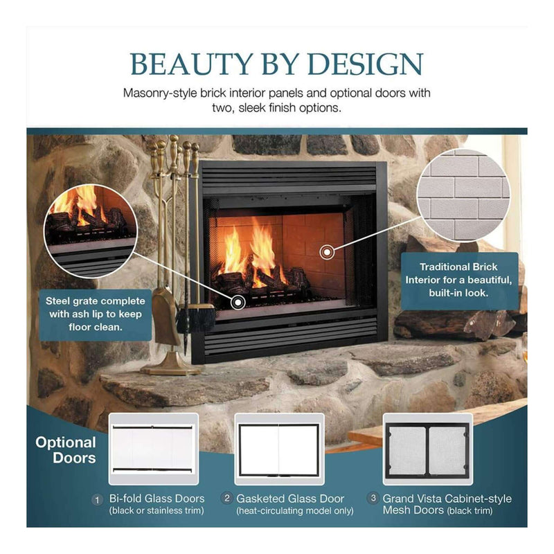 Majestic Sovereign 42" Black Wood Burning Fireplace [SA42R/C] (SAK59347)