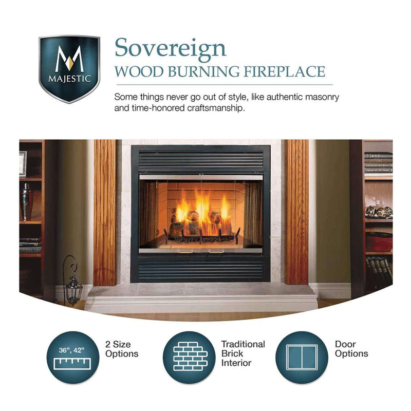 Majestic Sovereign 42" Black Wood Burning Fireplace [SA42R/C] (SAK59347)