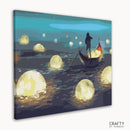 Man Rowing Among Glowing Moons