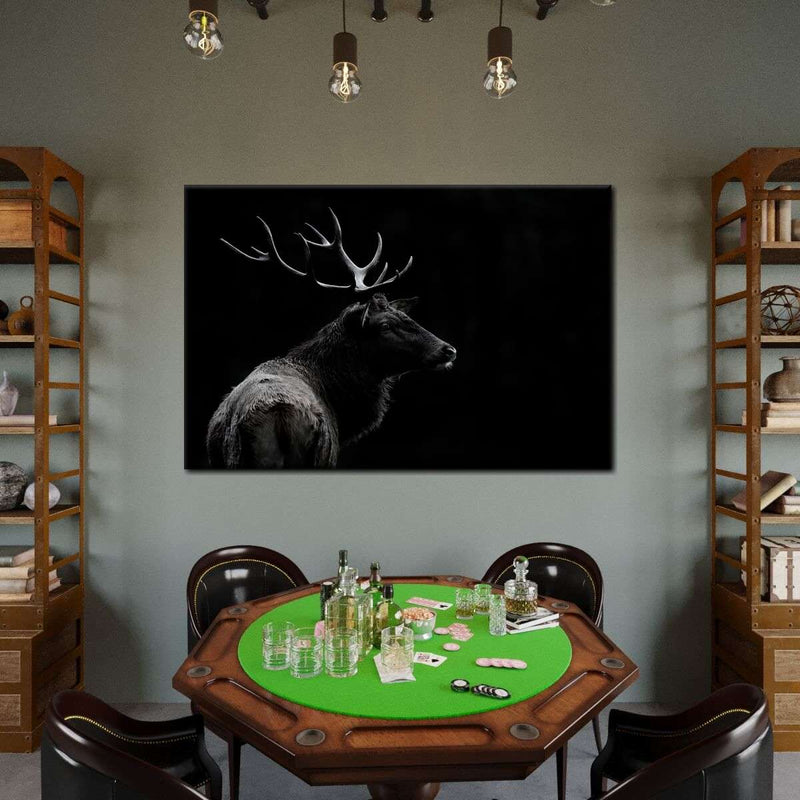 Monochrome Bull Elk Wall Art