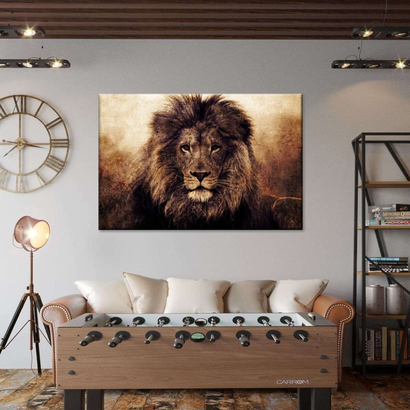 Grunge Lion Head Wall Art