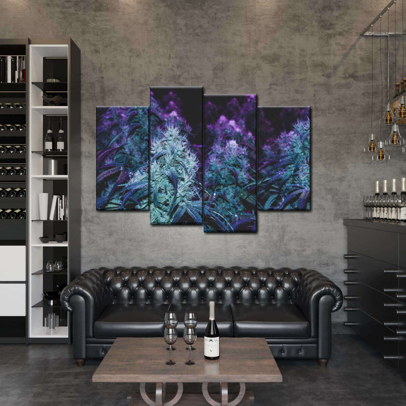 Flowering Purple Cannabis Wall Art