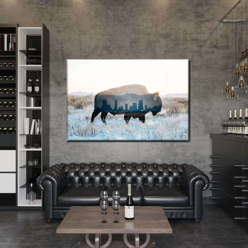 Bison And Skyline Wall Art