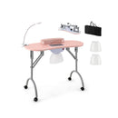 Manicure Nail Table with Bendable USB-plug LED Table Lamp-Pink