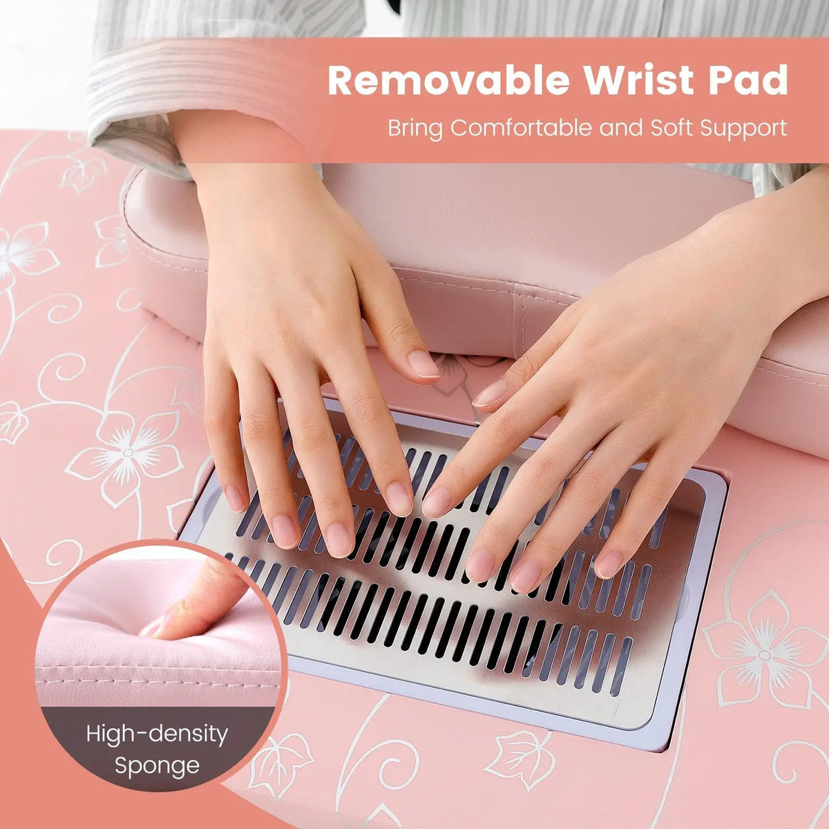 Manicure Nail Table with Bendable USB-plug LED Table Lamp-Pink, photo 8 of 8