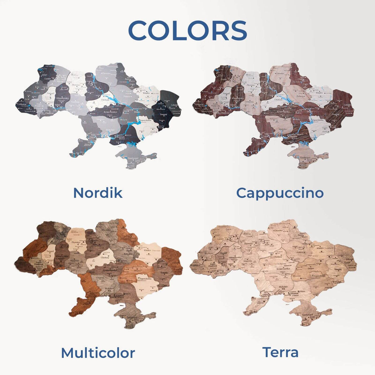 Wooden Map of Ukraine Multicolor, photo 16 of 16