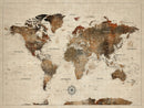 Vintage World Map Wall Art Canvas Print for Living Room,