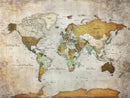 Personalized World Map Wall Art Canvas Print – Custom Push