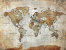 Personalized World Map Wall Art Canvas Print – Custom Push
